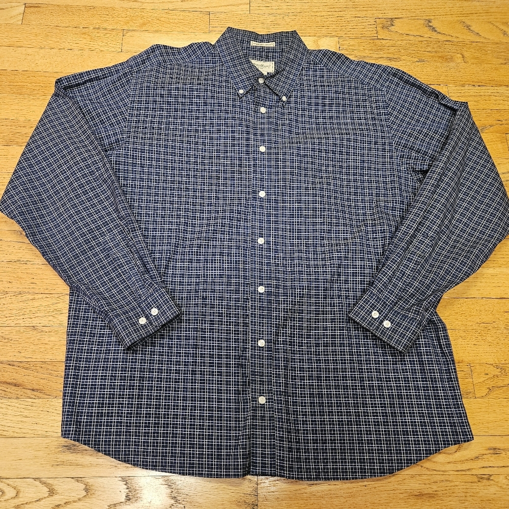 Eddie Bauer Men's Blue Button Down Long Sleeve Shirt Size XL Tall